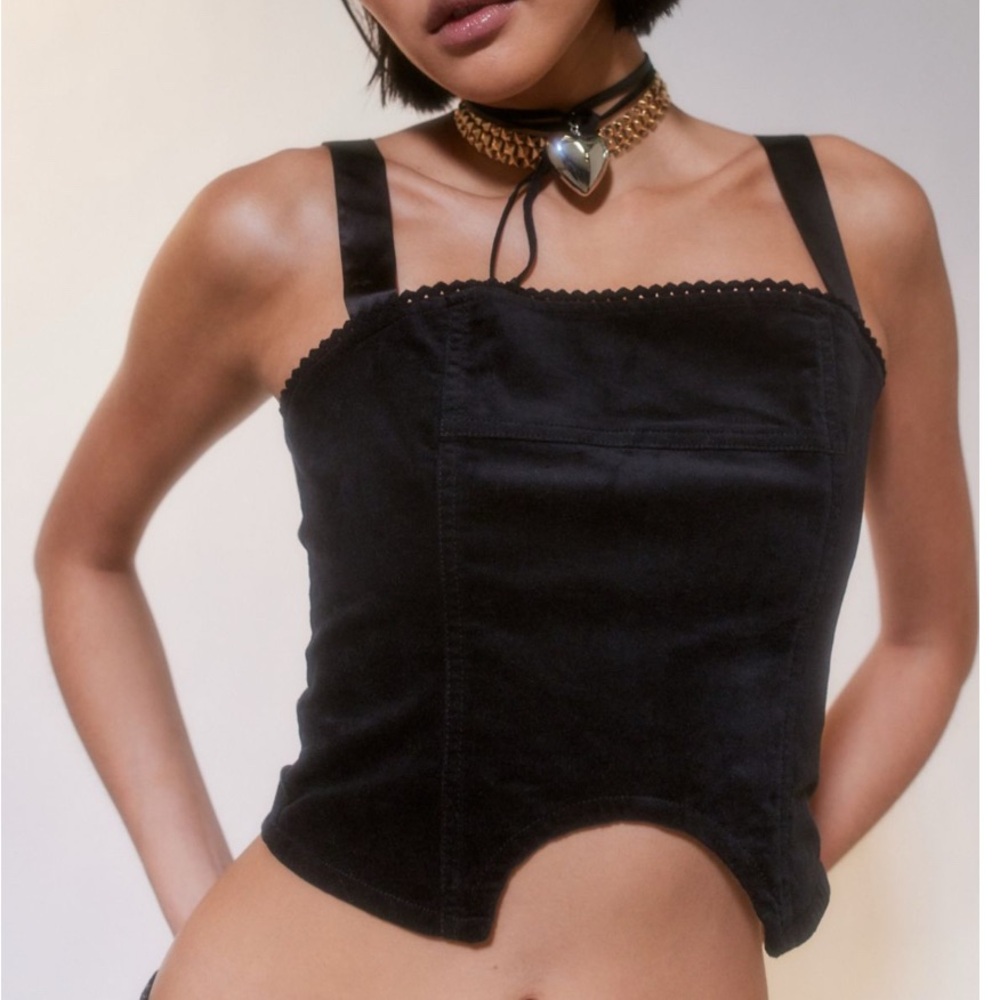 Urban Outfitters Black Velvet Tank Top